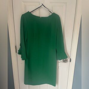Karl Lagerfeld Green Ruffled Sheath Dress